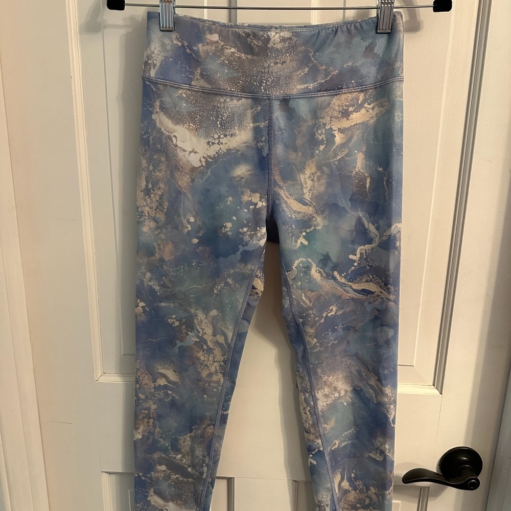 Athleta Girl Printed High Rise Chit Chat Capri, Color: Lumi, Size: XXL/16